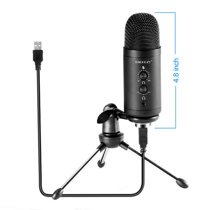 USB Recording Microphone for Computer Podcast: Zero Latency Monitoring Professional PC Mic Studio Cardioid Kit with Tripod Stand, Great for Gaming, Podcasting, Streaming, YouTube, Voice Over, Skype